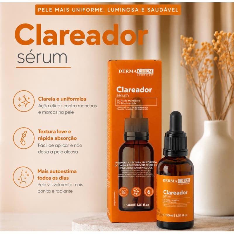 Sérum Dermachem Clareador + Biorretinol 30ml – Anti-Idade e Clareamento Facial