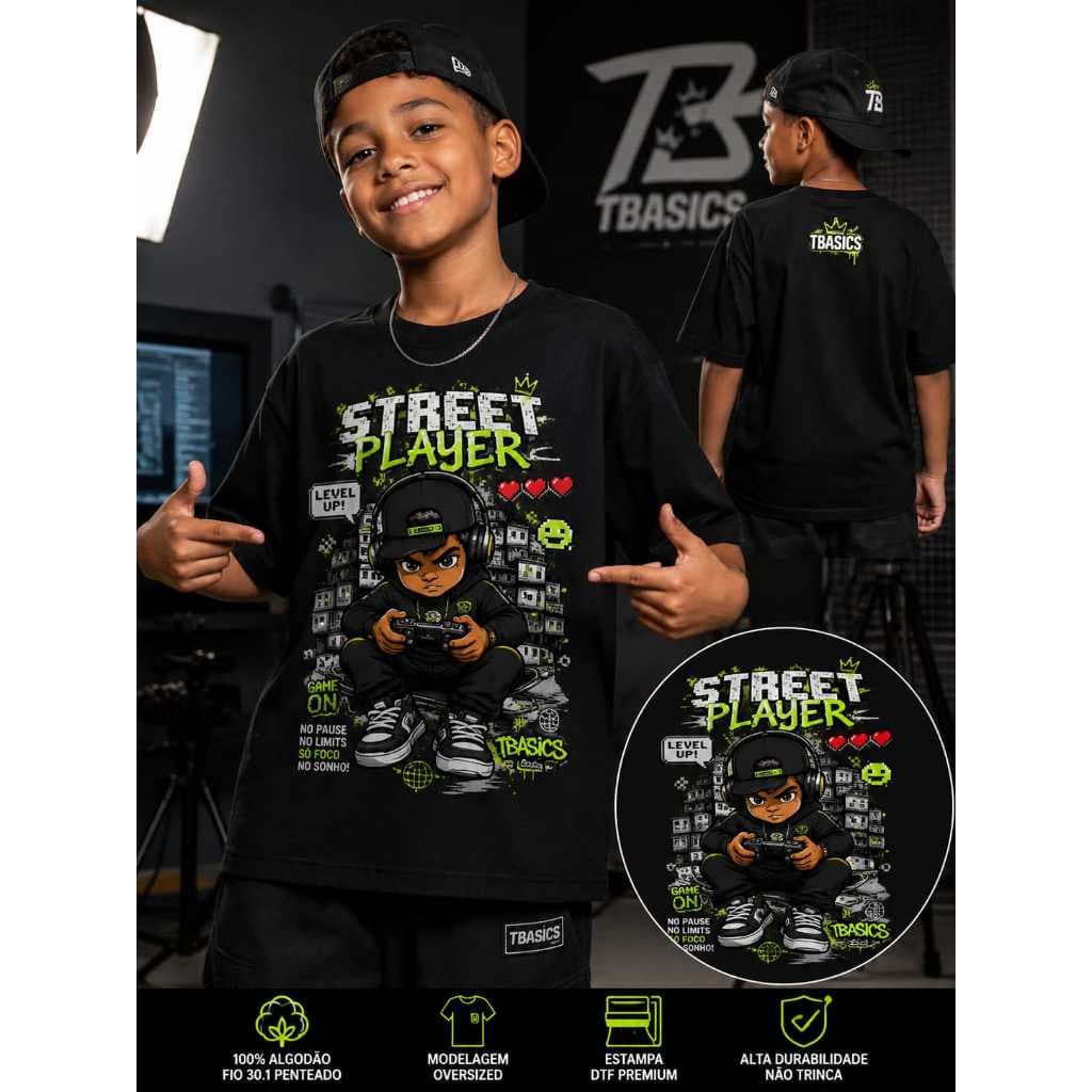 Camiseta Gamer Controle Colorido Unissex | Camisa Casual VideoGame Estampa Nerd - Infantil,