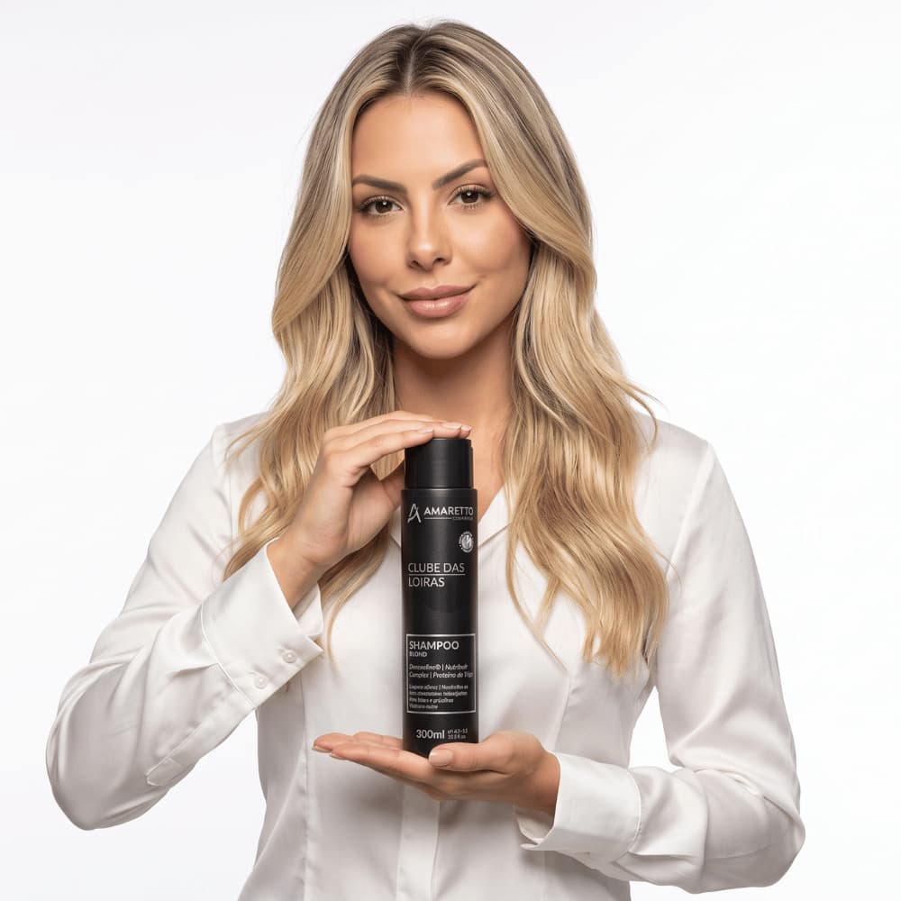 Matizador Capilar Shampoo Máscara Desamarelador Hidratante Restauração Para Loiras Amaretto