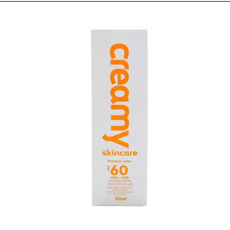 Creamy Protetor Solar FPS 60 UVA + UVB 50ml (Fórmula Aquosa de Alta Proteção, Toque Seco e Rápida Absorção)
