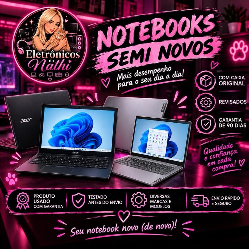 Notebook Seminovo Dual Core i3 i5 i7 | SSD | Windows | Testado e com Garantia