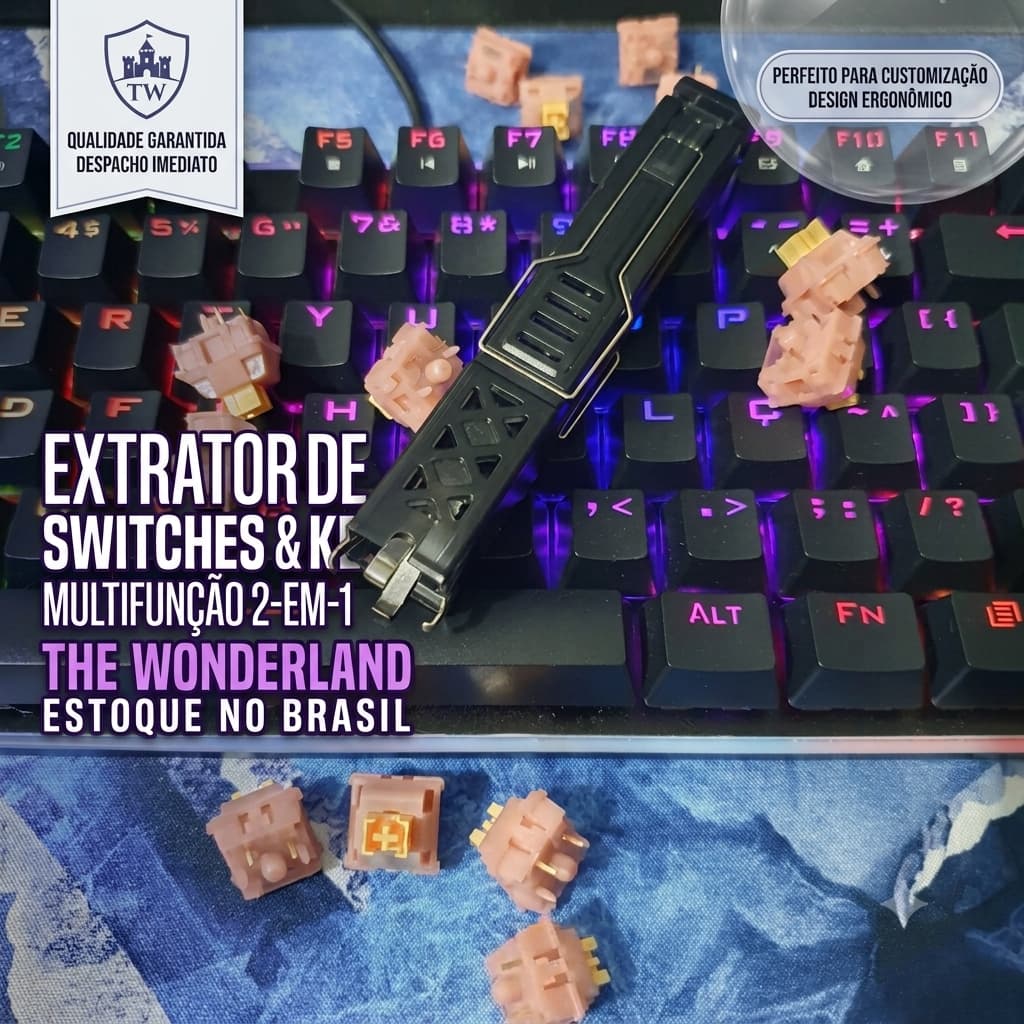 Extrator De Switch E Keycap 2em1 Profissional Teclado Mecanico Premium Ergonomico