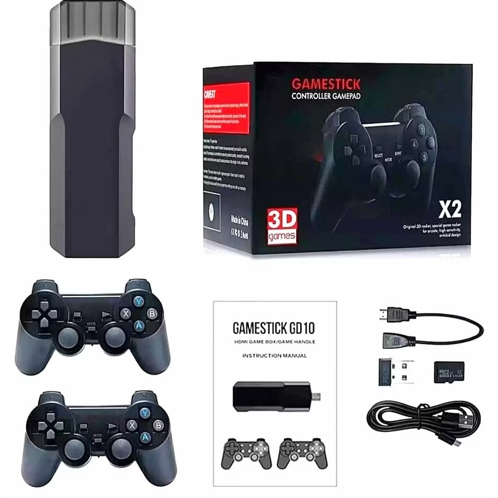 Game Stick GD10 64GB até 30.000 Jogos + 2 Controles | Video-game Retrô