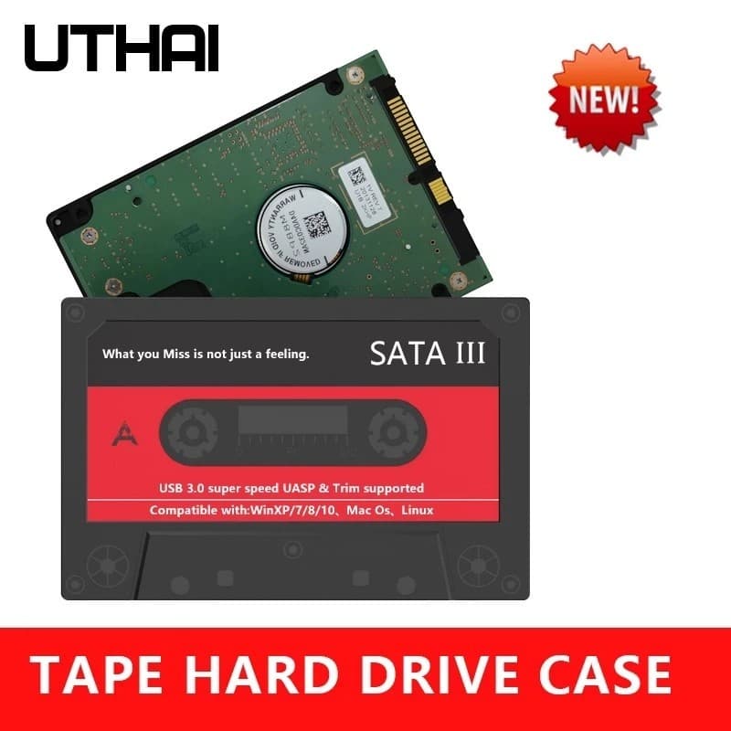 Case HD Externo 2.5 USB 3.0 SATA 5Gbps HDD SSD UASP UTHAI T46 PC Notebook