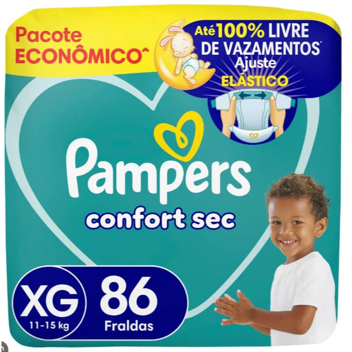 Fralda Pampers Confort Sec XG 86