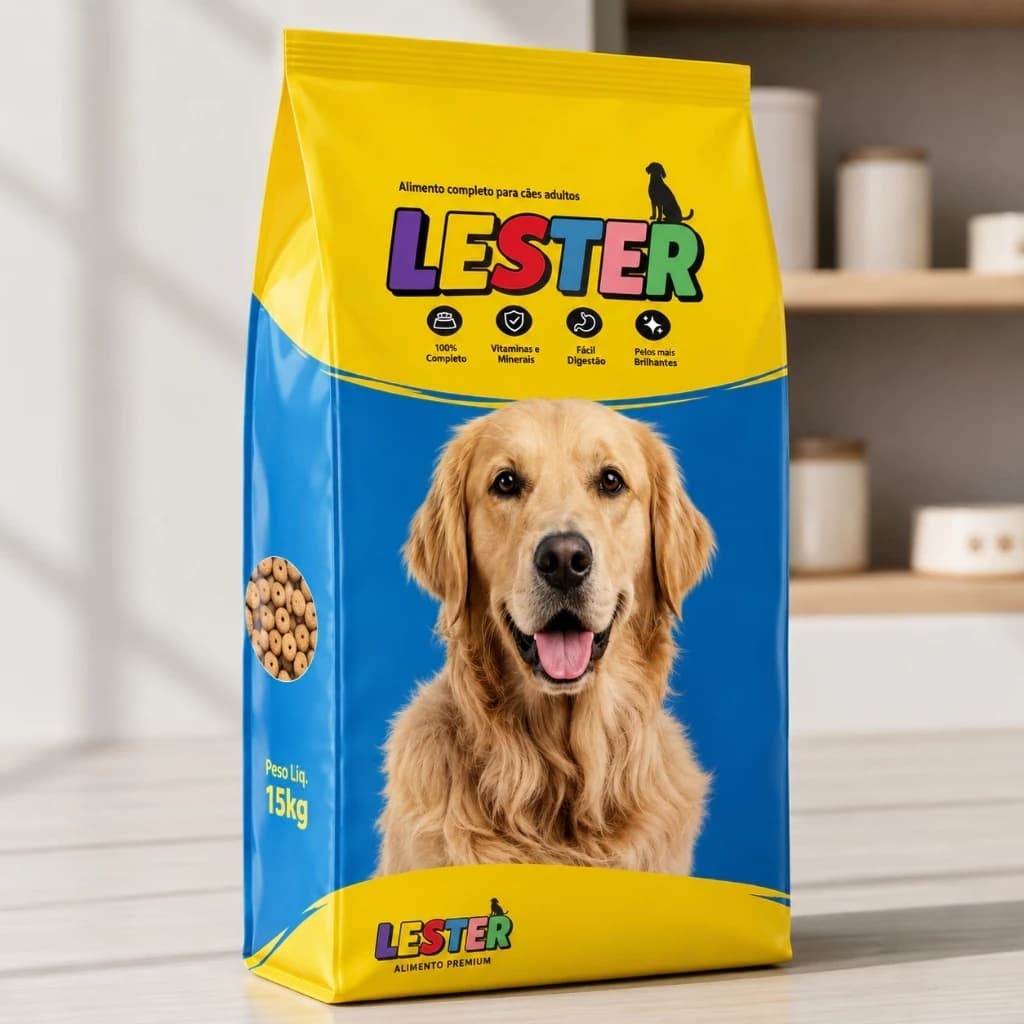Ração 15 kg Cães Adultos Lester Saúde e Vitalidade para Cachorro Adulto Dog e Pet