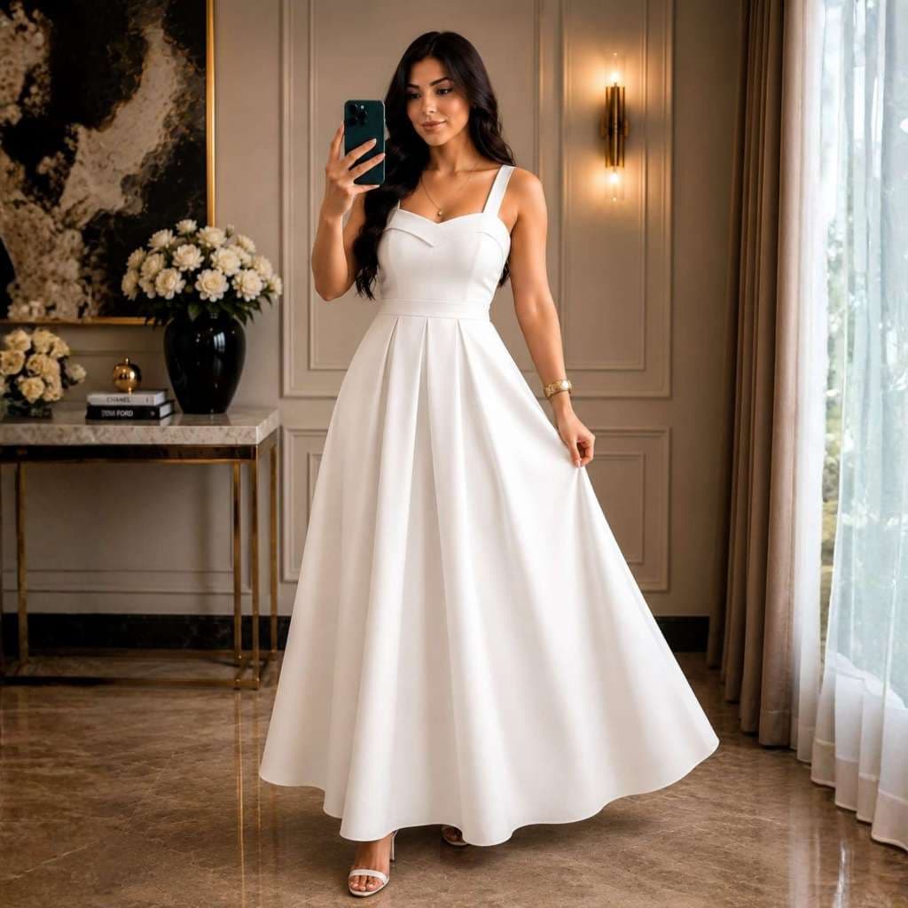 Vestido longo feminina festa elegante casamentos tecido duna linho forrado bojo