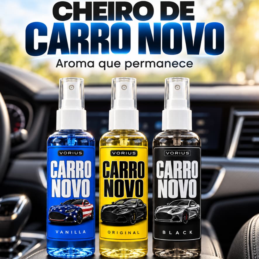 Perfume Automotivo Kit 3 Cheirinhos para Carro Spray Vanilla Original Black
