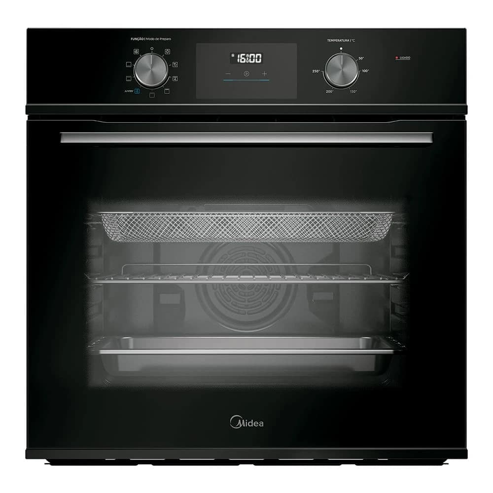 Forno Elétrico Embutir Midea 80L Digital, Função Air Fryer, Grill, Timer e 8 Funções Painel TSD80P2