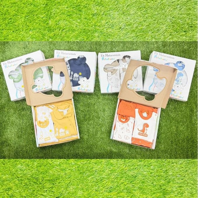 Saída de maternidade de bebê em algodão masculino, Kit com 3 ou 4 peças, recém nascido, enxoval, conforto do bebê menino