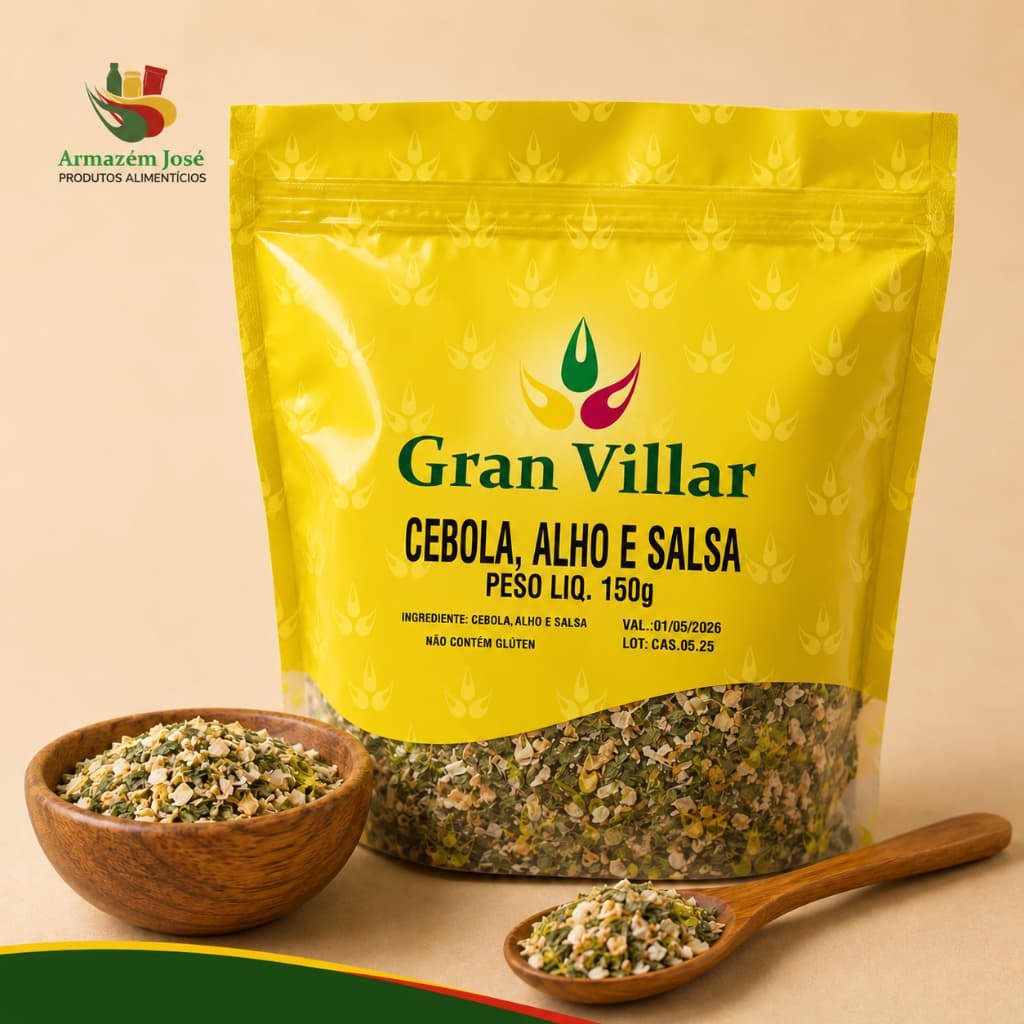 Cebola Alho e Salsa Tempero em Pó Mix 150g Natural Completo Para Carnes e Receitas