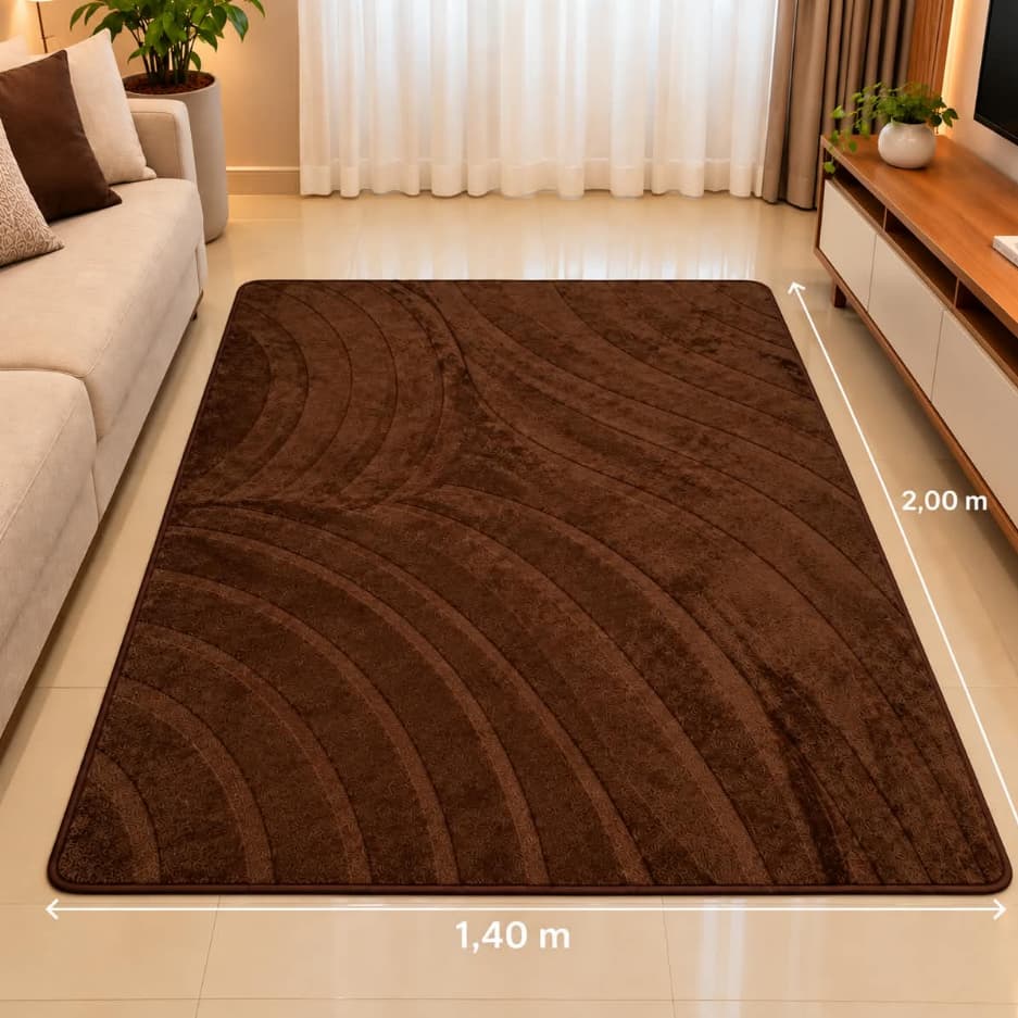 Tapete Sala Quarto Escritório Antiderrapante Com Relevo 1,40m x 2,00m