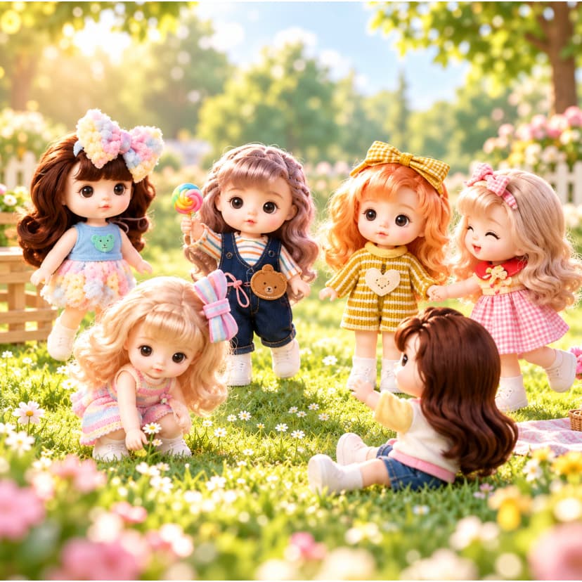 Boneca Menina Articulada Fofa com Roupinhas Trocáveis Cabelo Longo Acessórios para Colecionar
