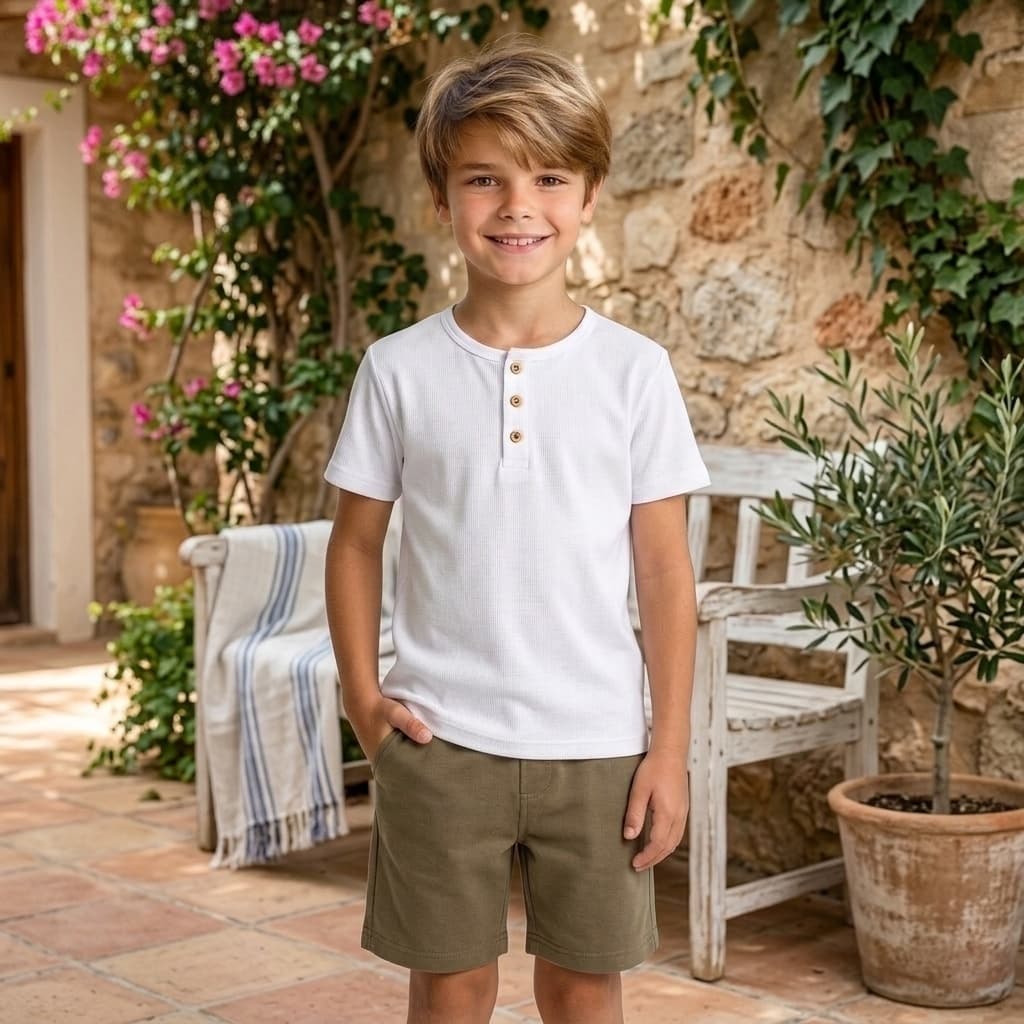 Conjunto Infantil Juvenil Camiseta + Bermuda moletom Menino