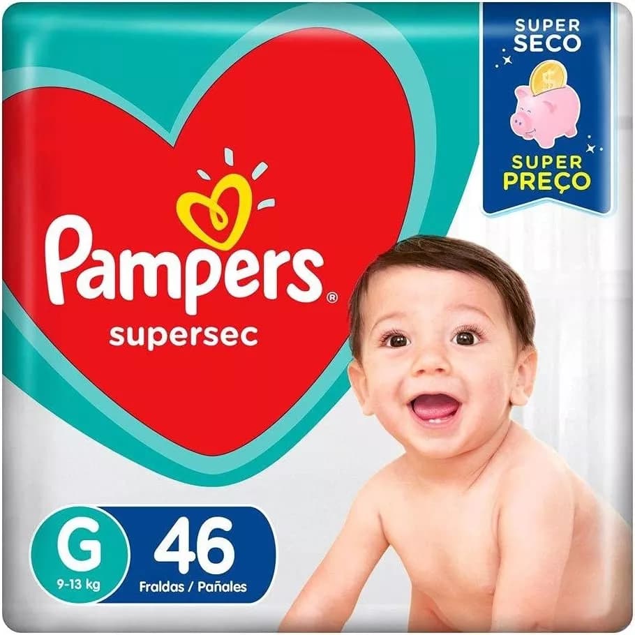 Fralda Descartável Pampers Supersec Pacotão G 46 Unidades Envio Imediato