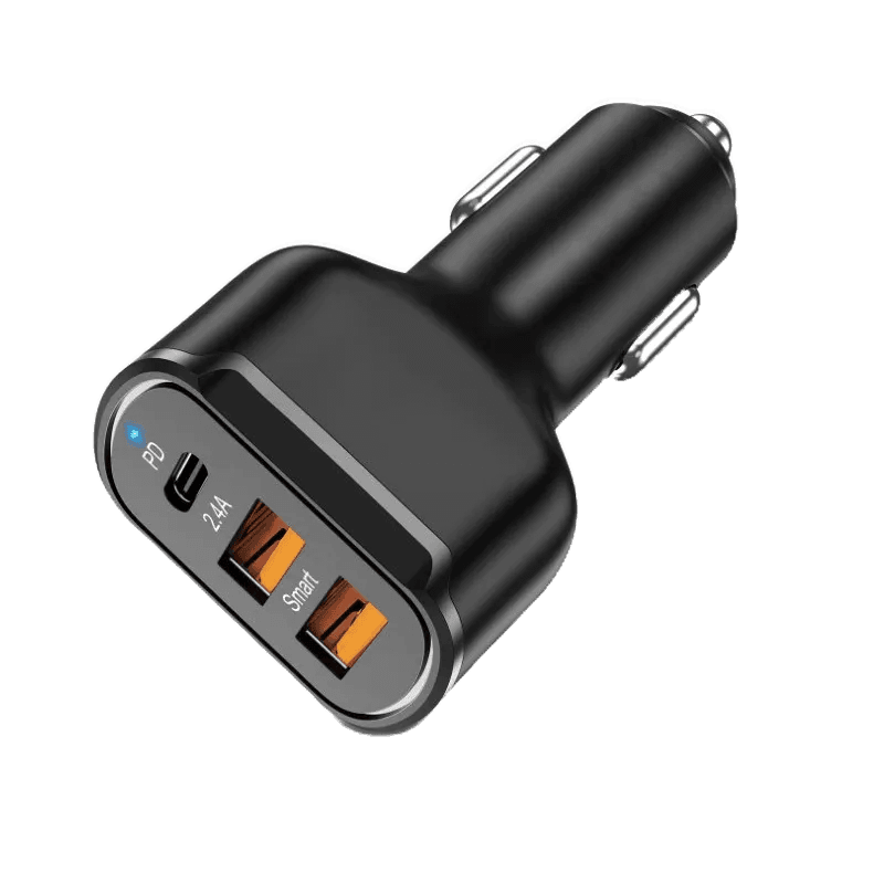 Carregador Veicular 30w pd + 2.4a duplo usb Preto Ou Carregador Fm transmissor 2 USB Sem Caixa