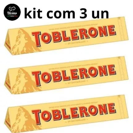 Kit com 3 un. Chocolate Toblerone ao Leite 100g - Produto Importado