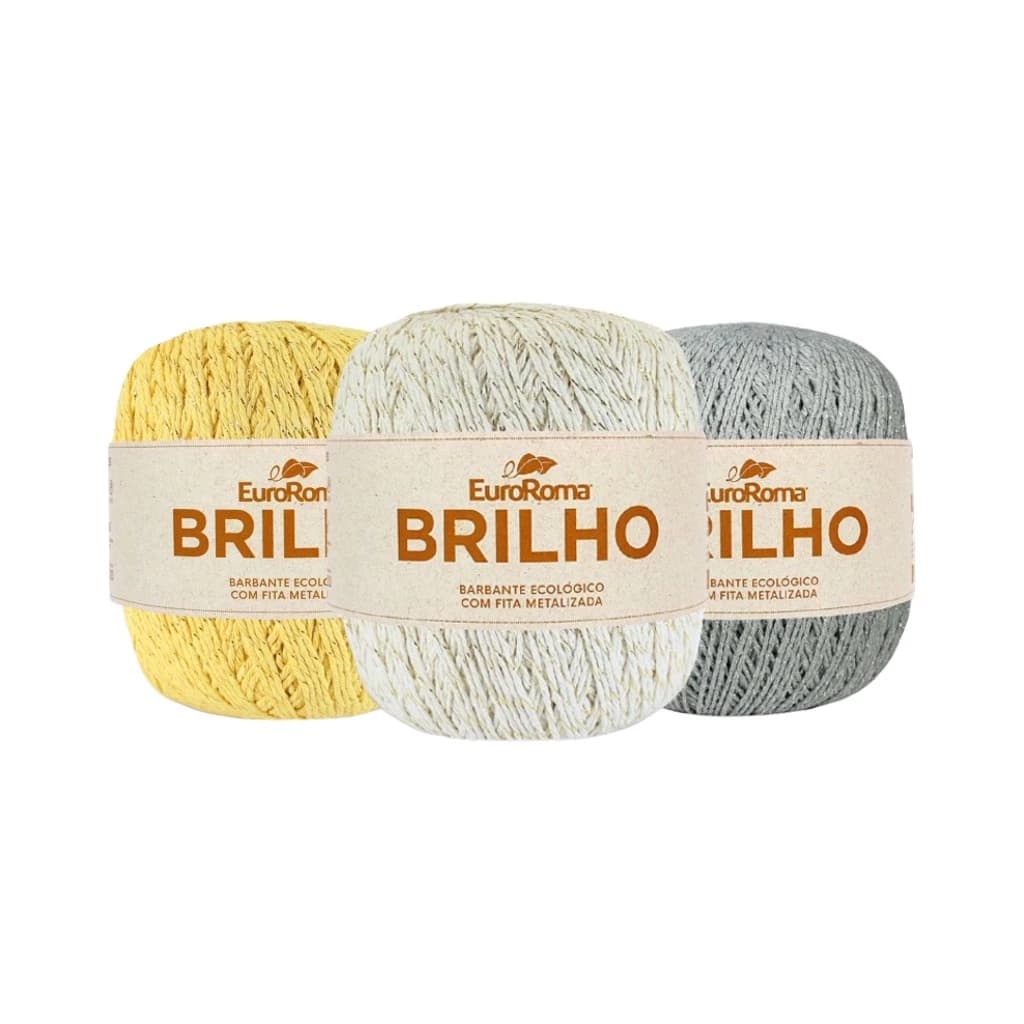 Barbante EuroRoma Brilho 4/6 400g 406m Fio para Crochê Artesanato Decoração e Tapetes Luxo