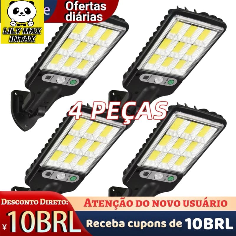 Luminária Luz Solar De Rua Taman 21W LED Controle Remoto De Jardim À Prova D'água Indução Automática Com 3 Modos