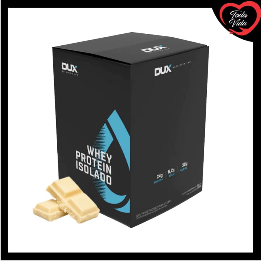 WHEY PROTEIN DUX ISOLADO CAIXA 10 UN CHOCOLATE BRANCO 30G
