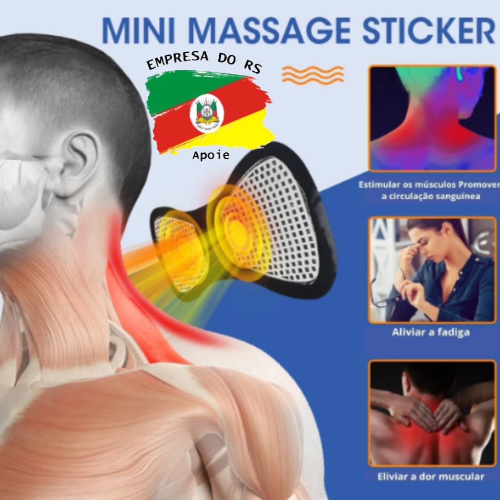 Massageador Elétrico Recarregável Portátil USB Para Dor Muscular Pescoço Pernas Coluna Lombar