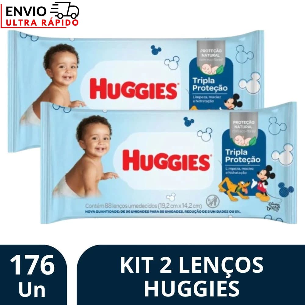 Kit 2 Toalha Umedecida Huggies Tripla Proteção 88Un- Huggies
