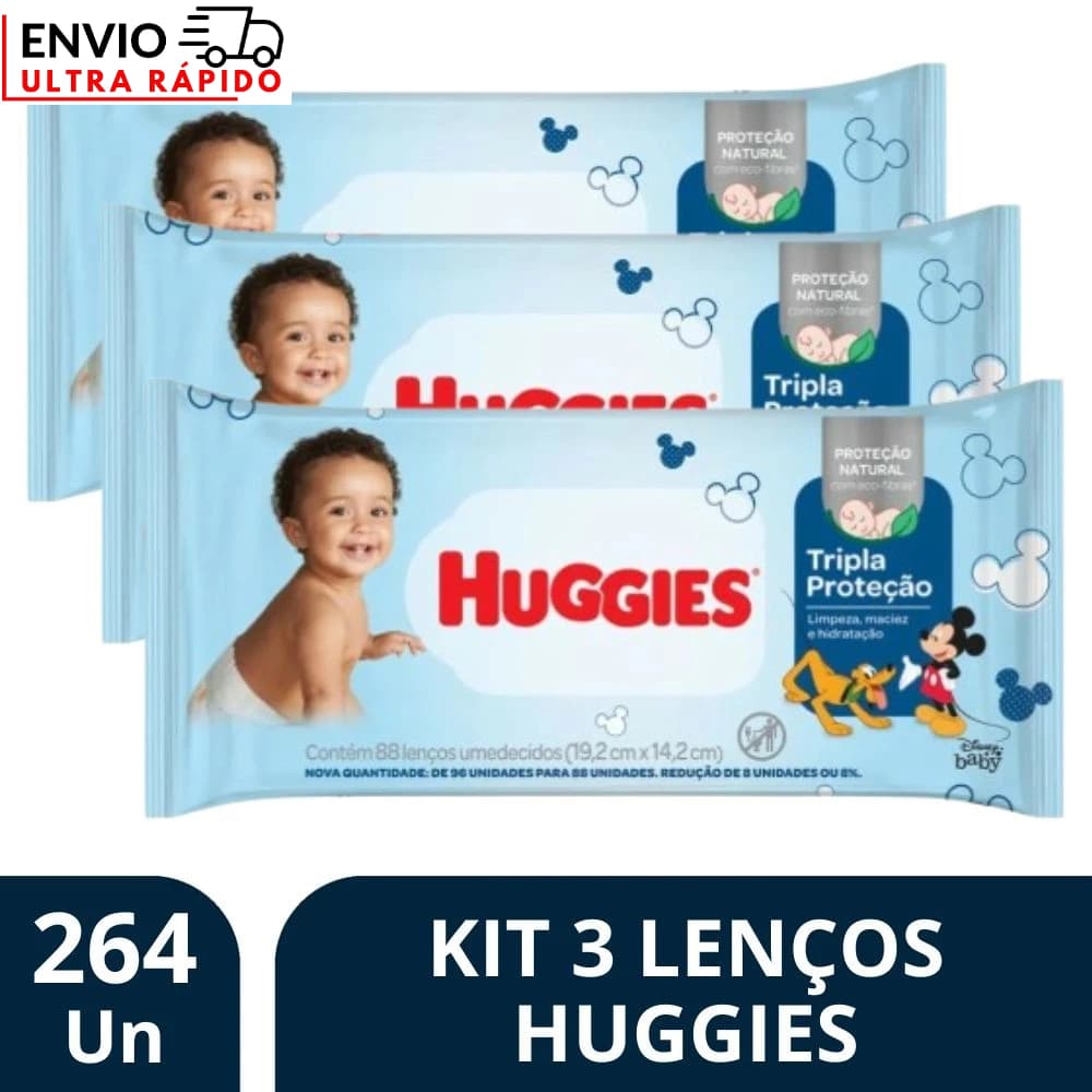 Kit 3 Toalha Umedecida Huggies Tripla Proteção 88Un -Huggies