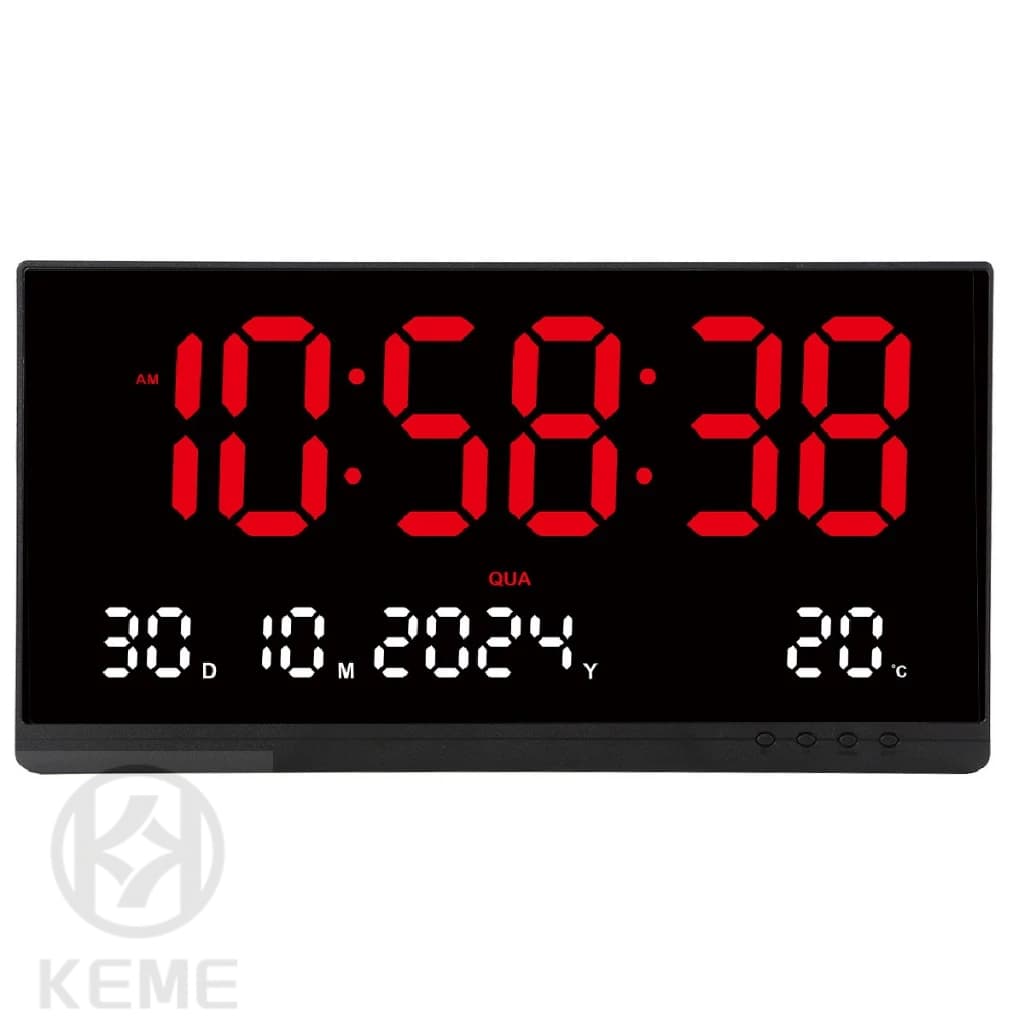 Relógio De Parede Led Digital Grande 48cm Termometro