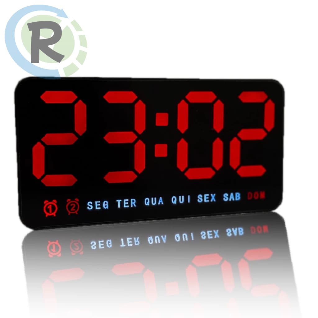 Relógio De Mesa Digital Led Com Alarme Calendário Termômetro pilhas LE-2168
