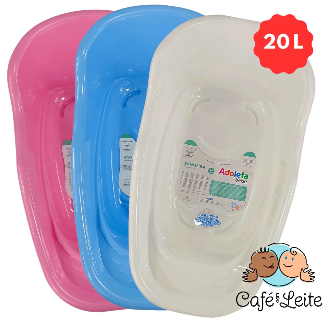 Banheira Infantil Adoleta Bebe 20L com válvula de saída de agua - Banheira de Bebe Menino Menina