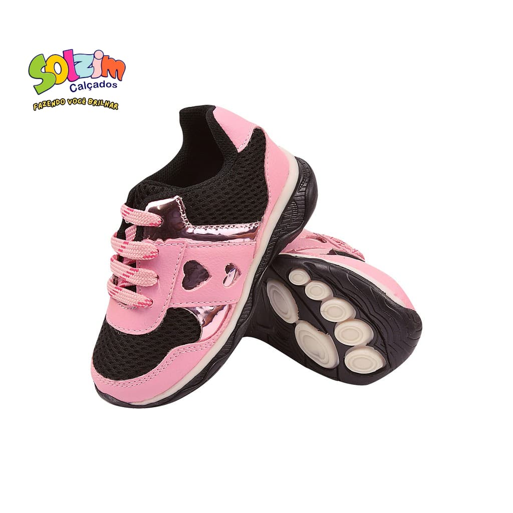Tênis Infantil Feminino Esportivo Com Led Confortável