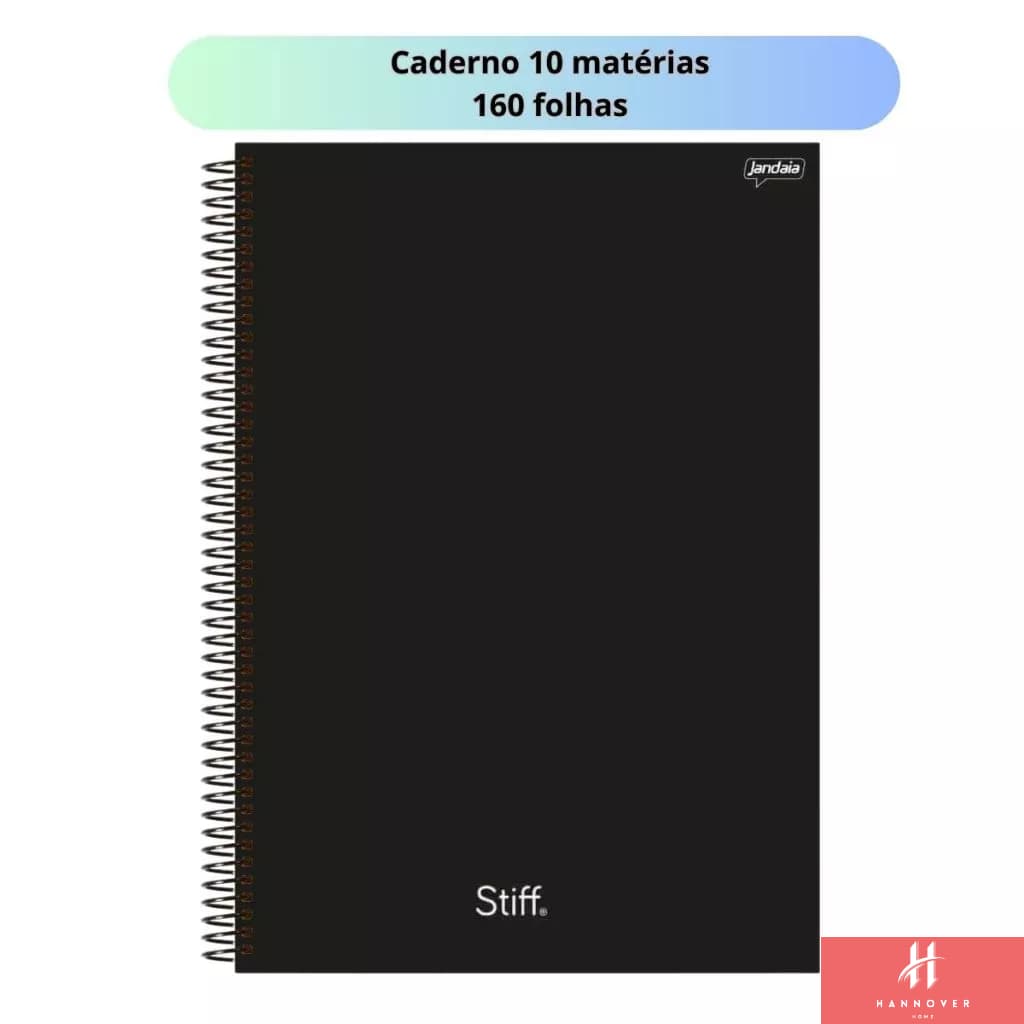 Caderno 10 Matérias Capa Preta ou 1 Matéria Capa Preta ou Colorido Universitário Escolar Faculdade