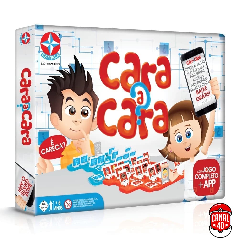 JOGO CARA A CARA ESTRELA COM APLICATIVO APP ORIGINAL BRINQUEDOS MESA FAMÍLIA 2 TABULEIROS CLÁSSICOS