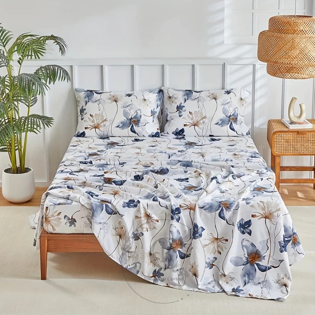 Kit 6 Jogo de Lençol Casal 4 peças c/ Elástico Roupa de Cama Casal Virol Estampado
