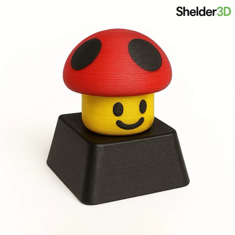 Keycap tecla cogumelo vermelho para teclado mecânico