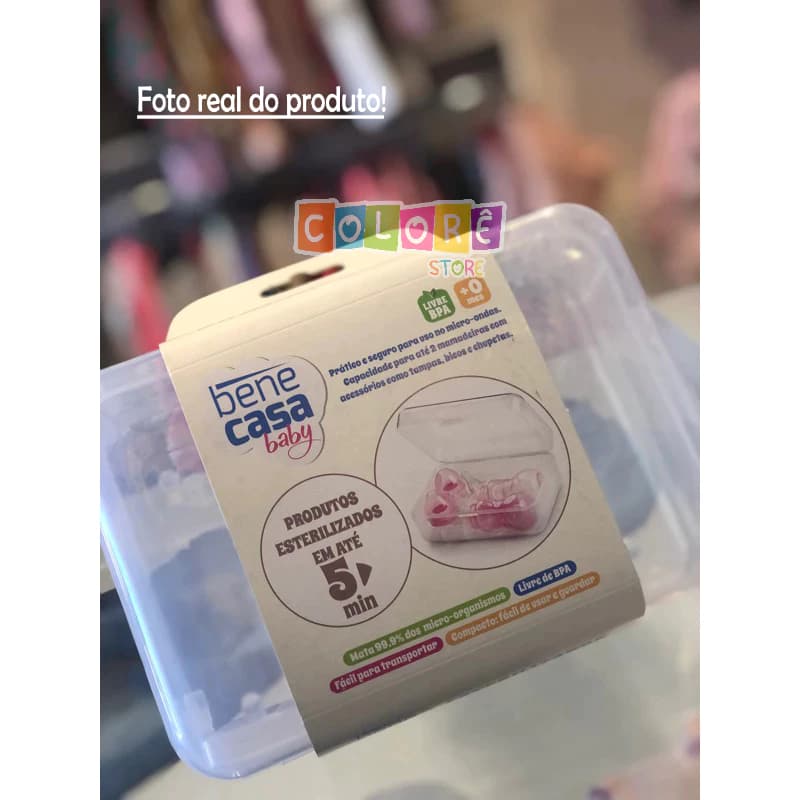 Esterilizador de Mamadeira 2 Mamadeiras Limpeza Portátil Esterilizar Microondas Chupeta