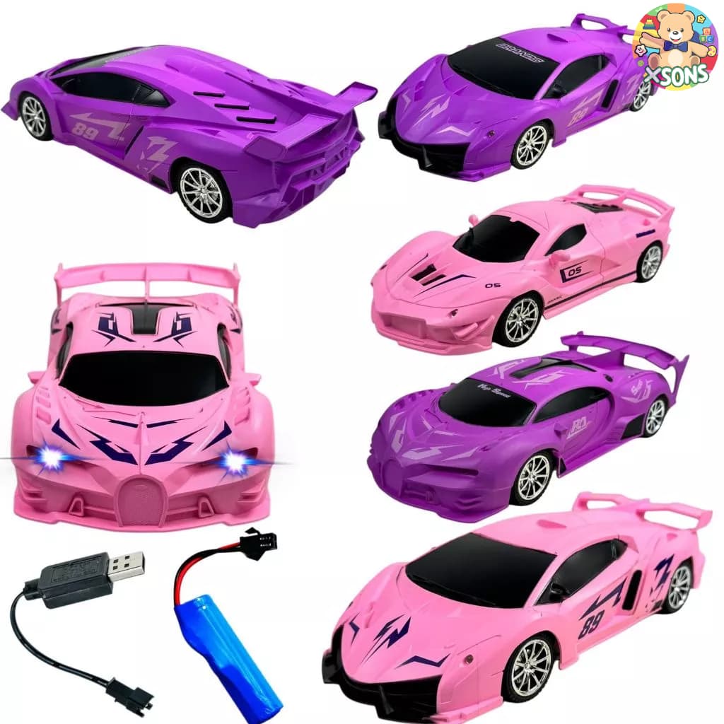 Carrinho De Controle Remoto Recarregável Ferrari Carro Esportivo Rosa Menina