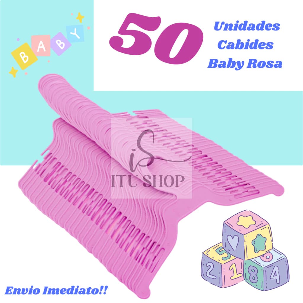 Kit 50 Cabides Baby Rosa Infantil ENXOVAL!!
