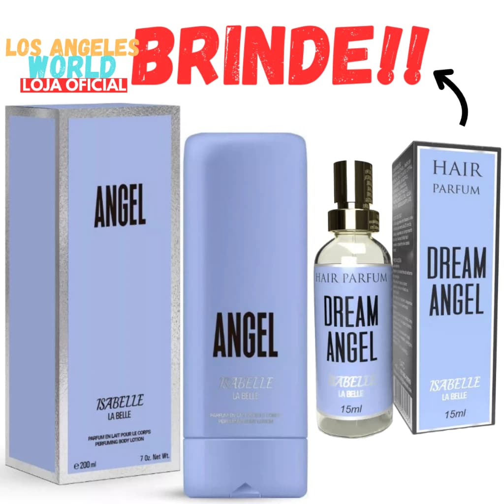 ANGEL 200ml Isabelle La Belle Creme Corporal Hidratante Perfumado + Perfume Capilar Angel 15ml