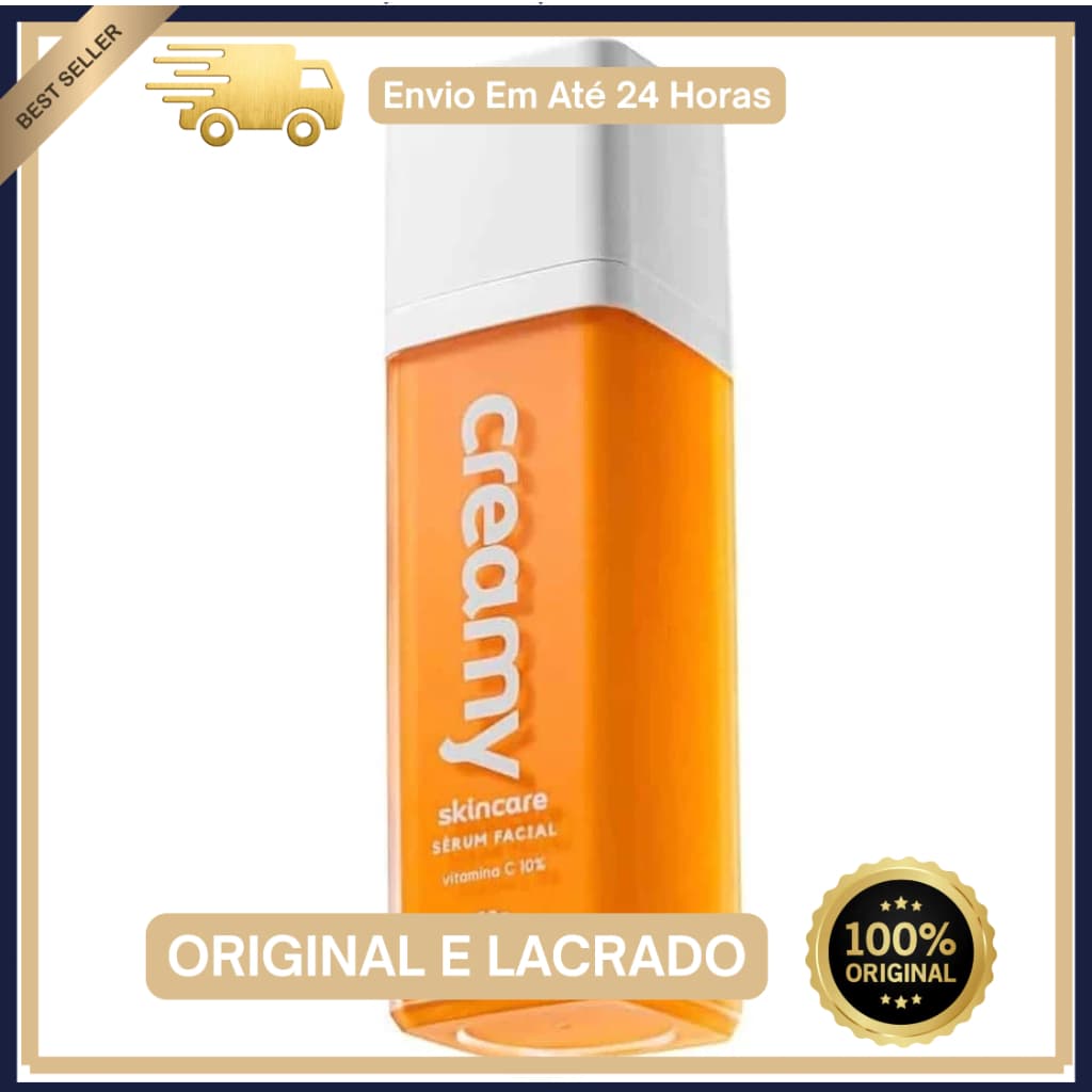 SÉRUM ANTIOXIDANTE VITAMINA C 10% + ÁCIDO FERÚLICO + VITAMINA E 30ML - CREAMY