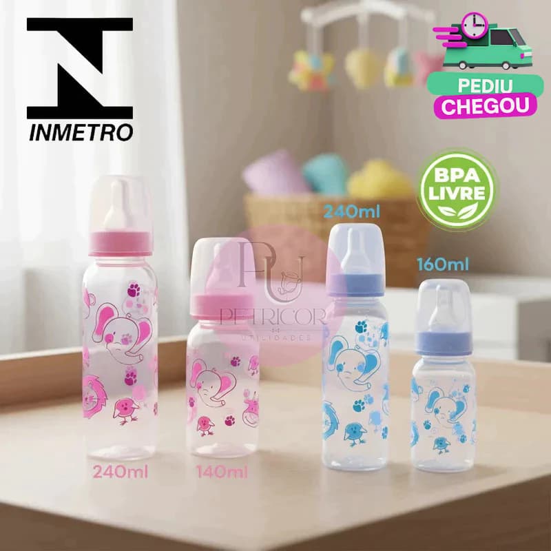 Mamadeira Chuquinha infantil Anplas Petita 240ml Bico Silicone