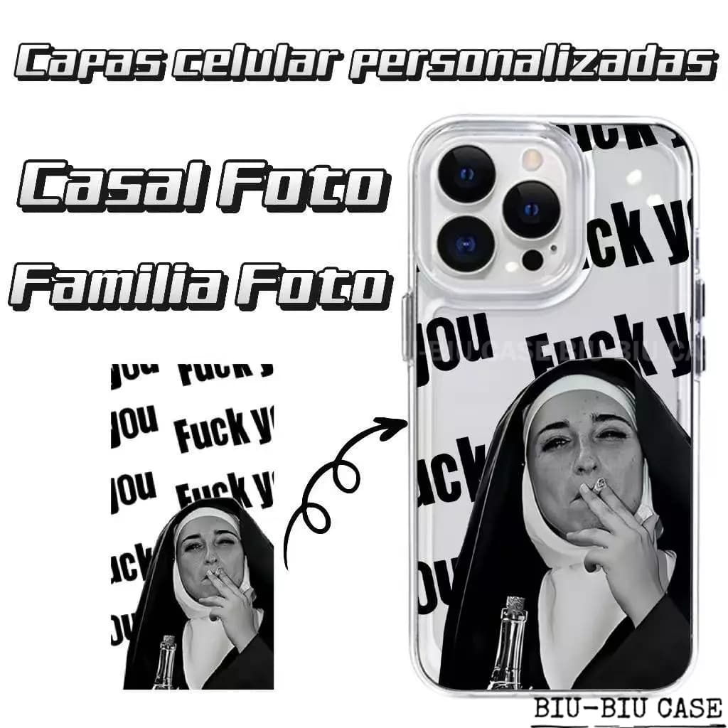 Capa Capinha iPhone de Celular Personalizada com Foto Capa transparente para celular em TPU acrílico