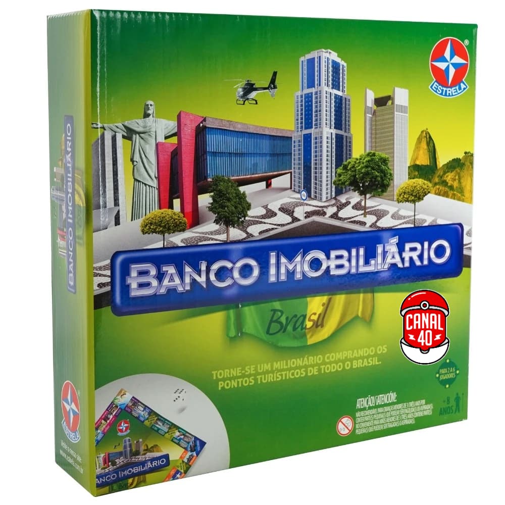 JOGO BANCO IMOBILIÁRIO BRASIL ESTRELA BRINQUEDO MESA TABULEIRO DIVERSÃO RJ FAMÍLIA PONTOS TURÍSTICOS