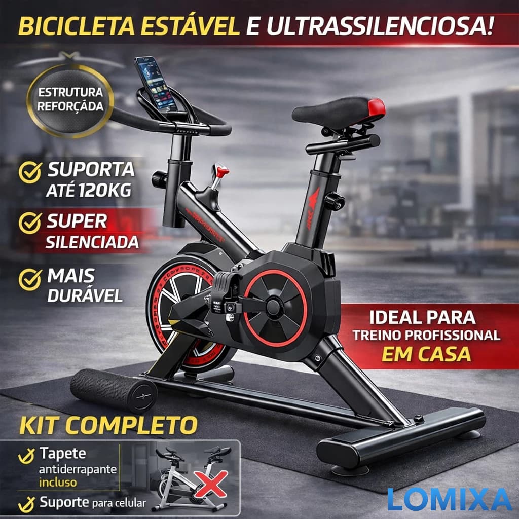 Bicicleta Ergométrica Indoor Spinning para Treino Diário com Monitor até 150kg