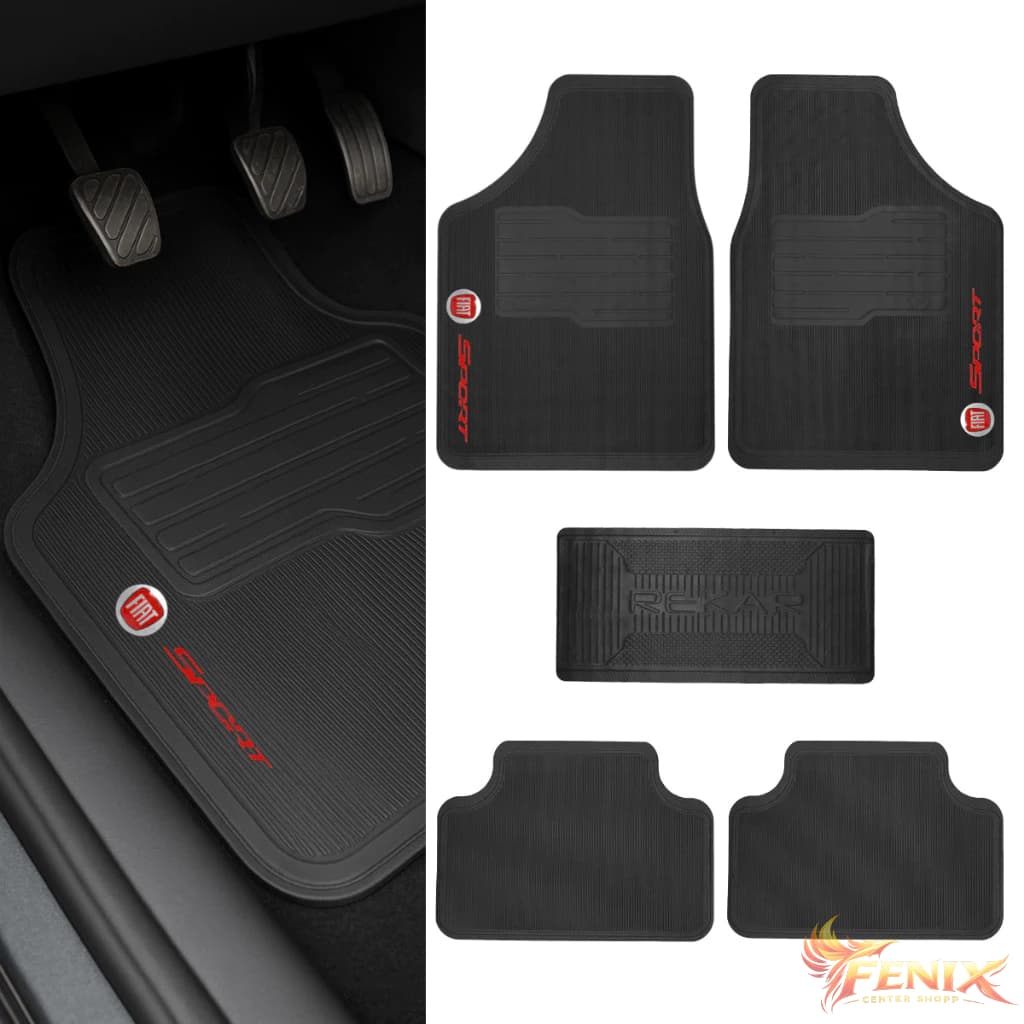 Kit Jogo Tapete Automotivo Carro Borracha Logo Fiat escolha seu modelo