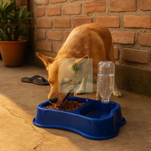 Bebedouro Automático 2 em 1 com Comedouro Pet Para Cachorro e Gato, Comedouro Cachorro, Água e Ração