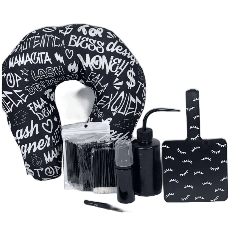 Kit Completo para Extensão de Cílios black or white (Preto/Branco) - Ferramentas para Lash