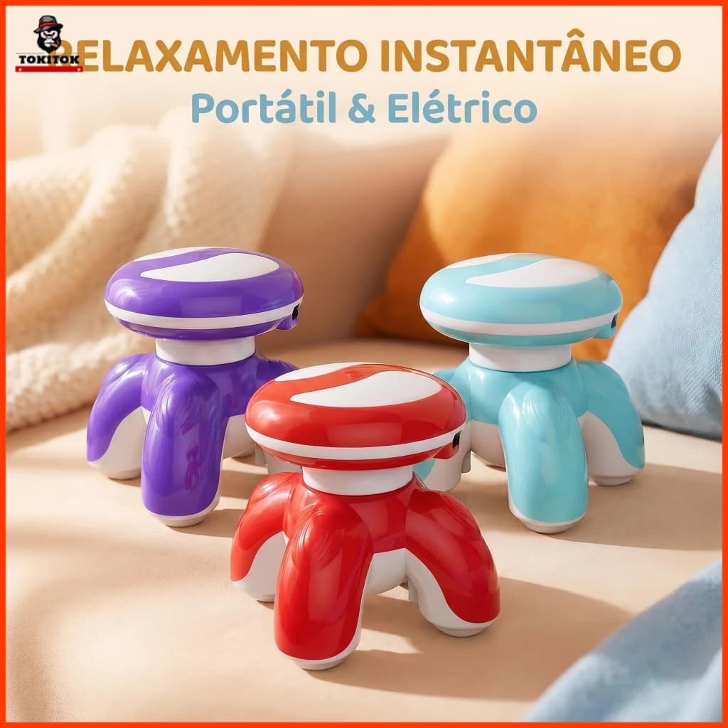 Mini Massageador Corporal Elétrico Portátil USB e Pilhas Relaxamento Muscular Silencioso Compacto