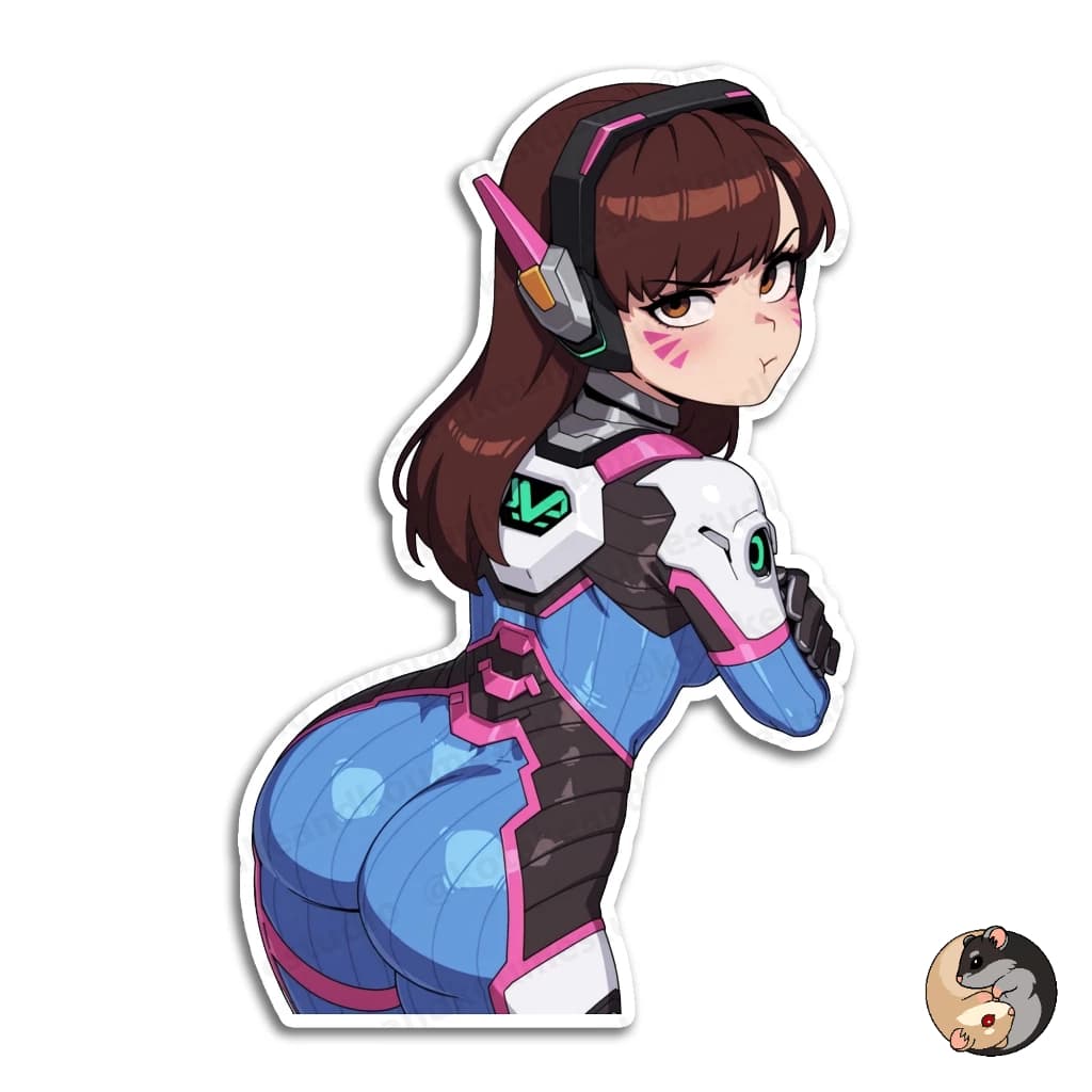 Adesivo D'va Overwatch, 9x14cm, Waifu, Gamer, Anime, PC, Notebook, Vidro, Gabinete