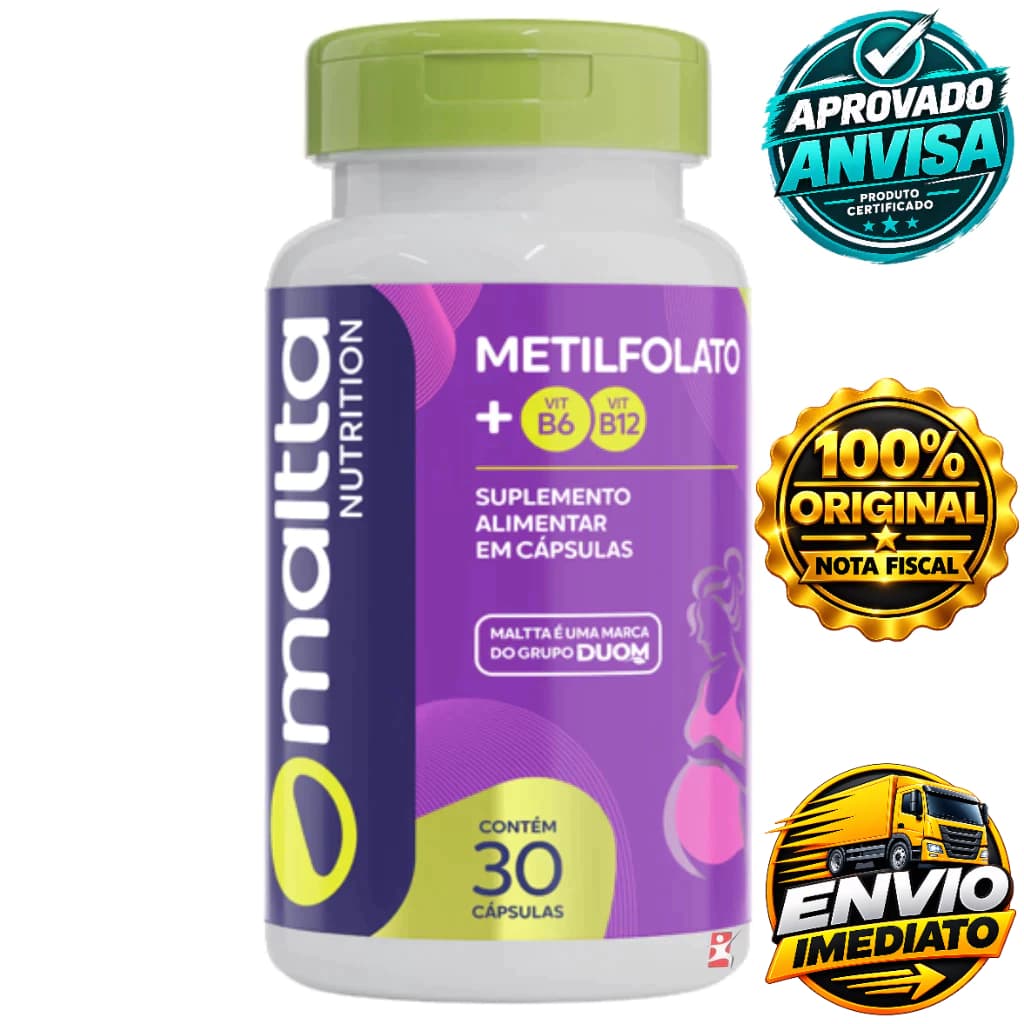 METILFOLATO CONCENTRADO + VITAMINA B6 + VITAMINA B12 30 CÁPSULAS - MALTTA NUTRITION